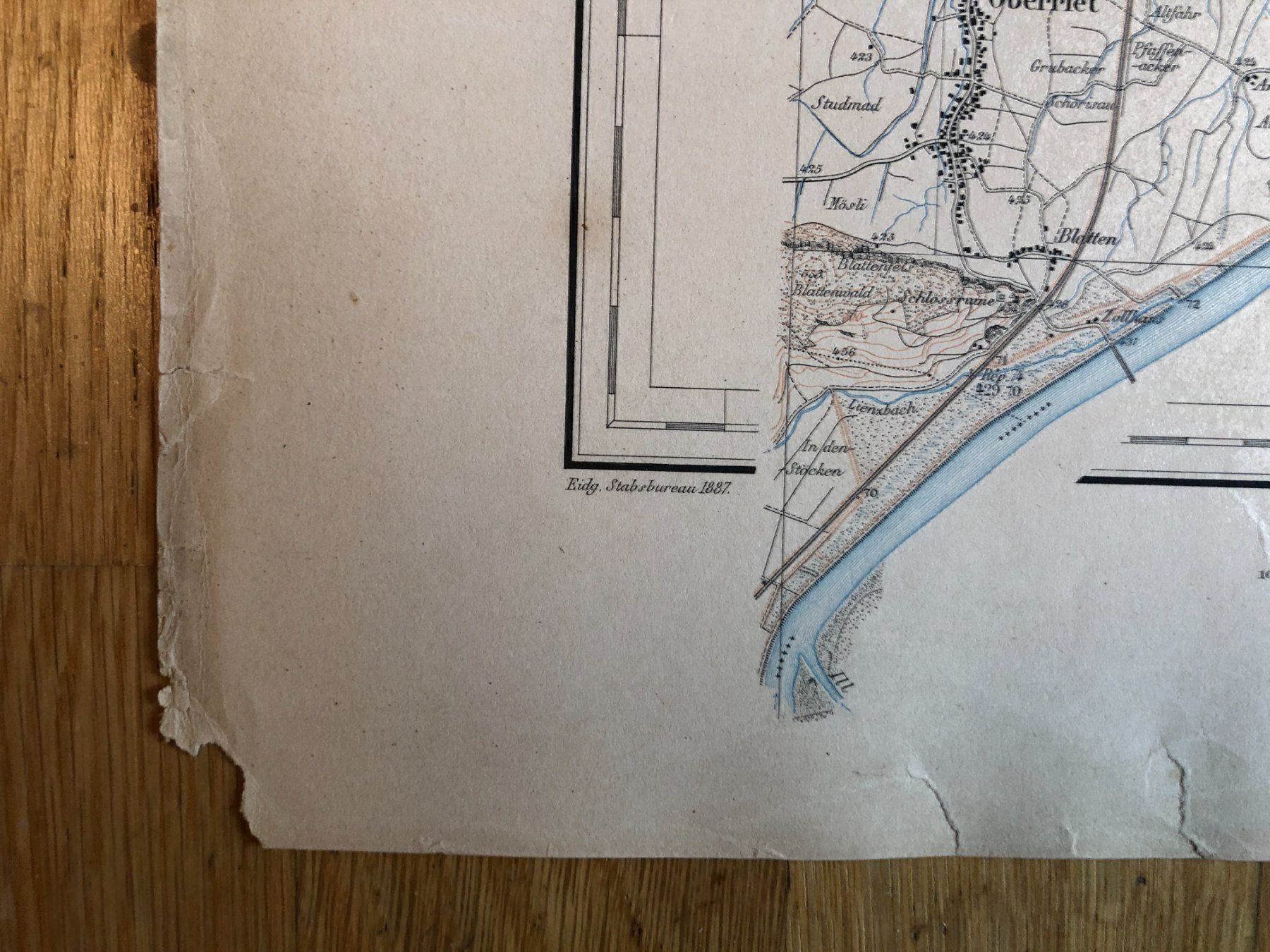 Landkarten & Atlanten: Siegfriedatlas Bl. 272: Oberriet 1887 – Gebraucht aus Zürich von allp 7