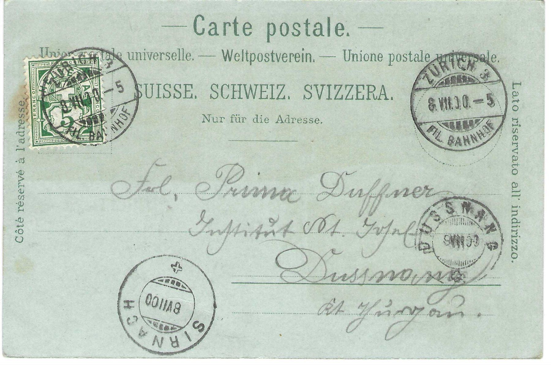 Cartoline postali: Gruss aus Zürich, Litho – Usato da Wildhaus venduto da Brunphil 1