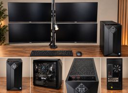 Station de trading complète – 4 écrans – HP OMEN i7 / 32 Go