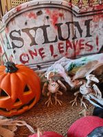 Halloween Dekoration gemischt (Skelette, Kürbis etc.)