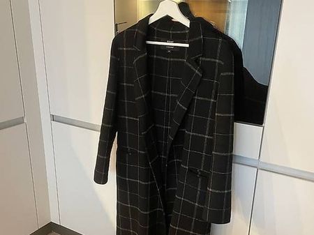 Mantel schwarz karriert Gr. 36