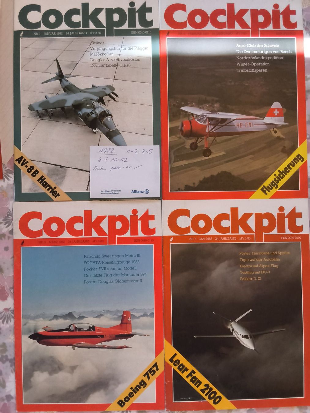 Riviste & Magazine: Set 8 Hefte COCKPIT Luftfahrt Magazin 1982 – Usato da Hallau venduto da histoiremerveilleuse 1