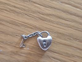 Pandora Charm Herzschloss mit Schlüssel 925 Silber