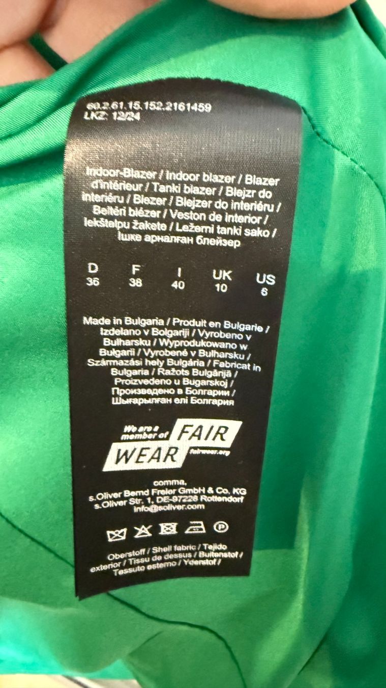 Comma Giacche: Comma: Blazer, Gr. 36, Grün, ungetragen – Nuovo (secondo la descrizione) da Riedholz venduto da han_fy6l 2
