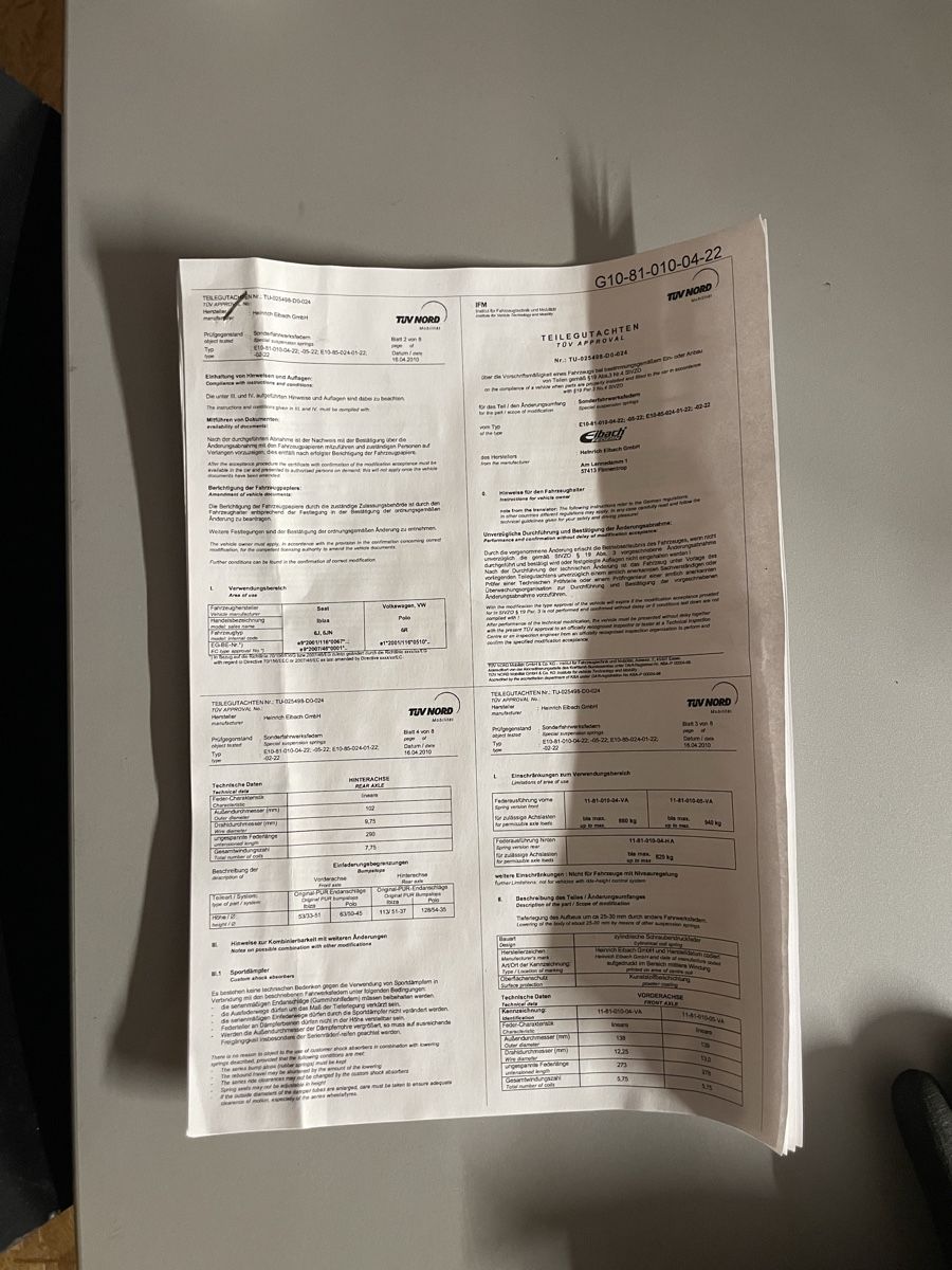 Tutti pezzi di ricambio auto: Eibach Tieferlegungsfedern – Nuovo (secondo la descrizione) da Einsiedeln venduto da V8840 2