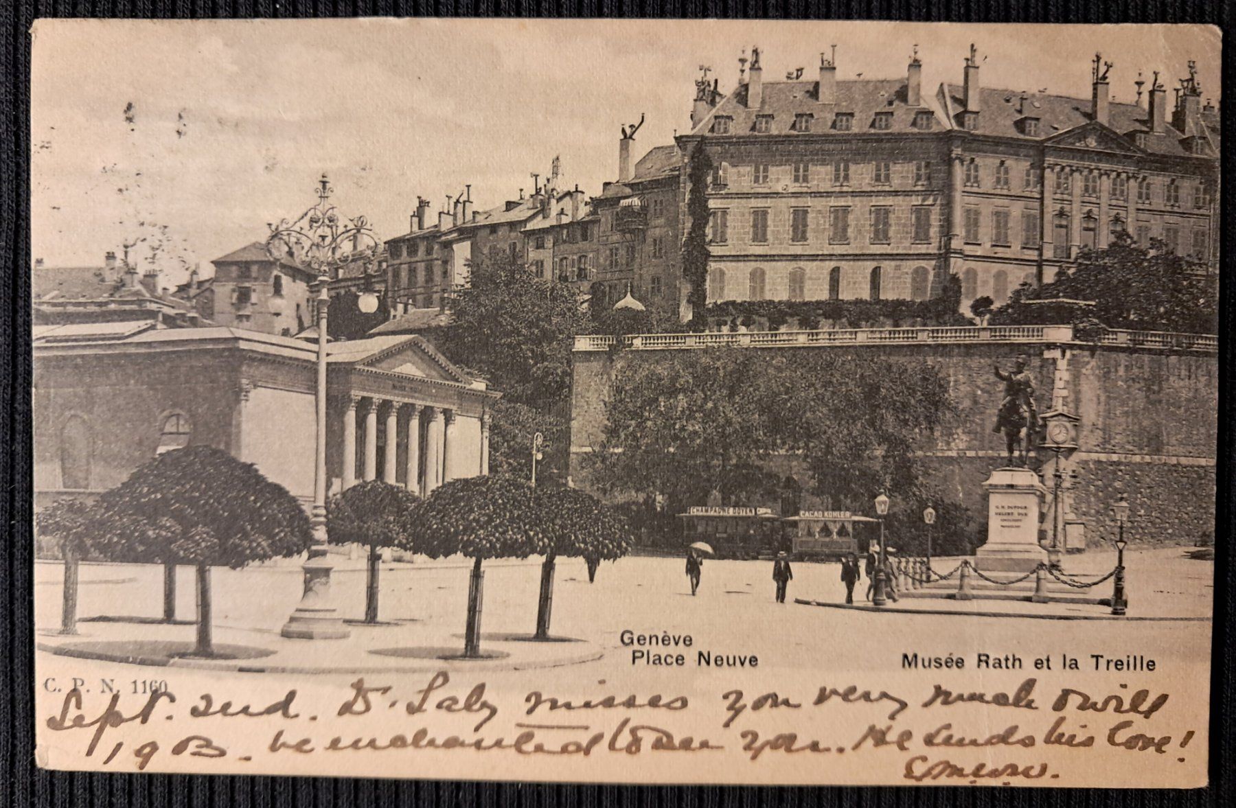 Cartoline postali: GENEVE 1903 - ANIMEE - AVEC PLI – Usato da Ponto Valentino venduto da giorgia06