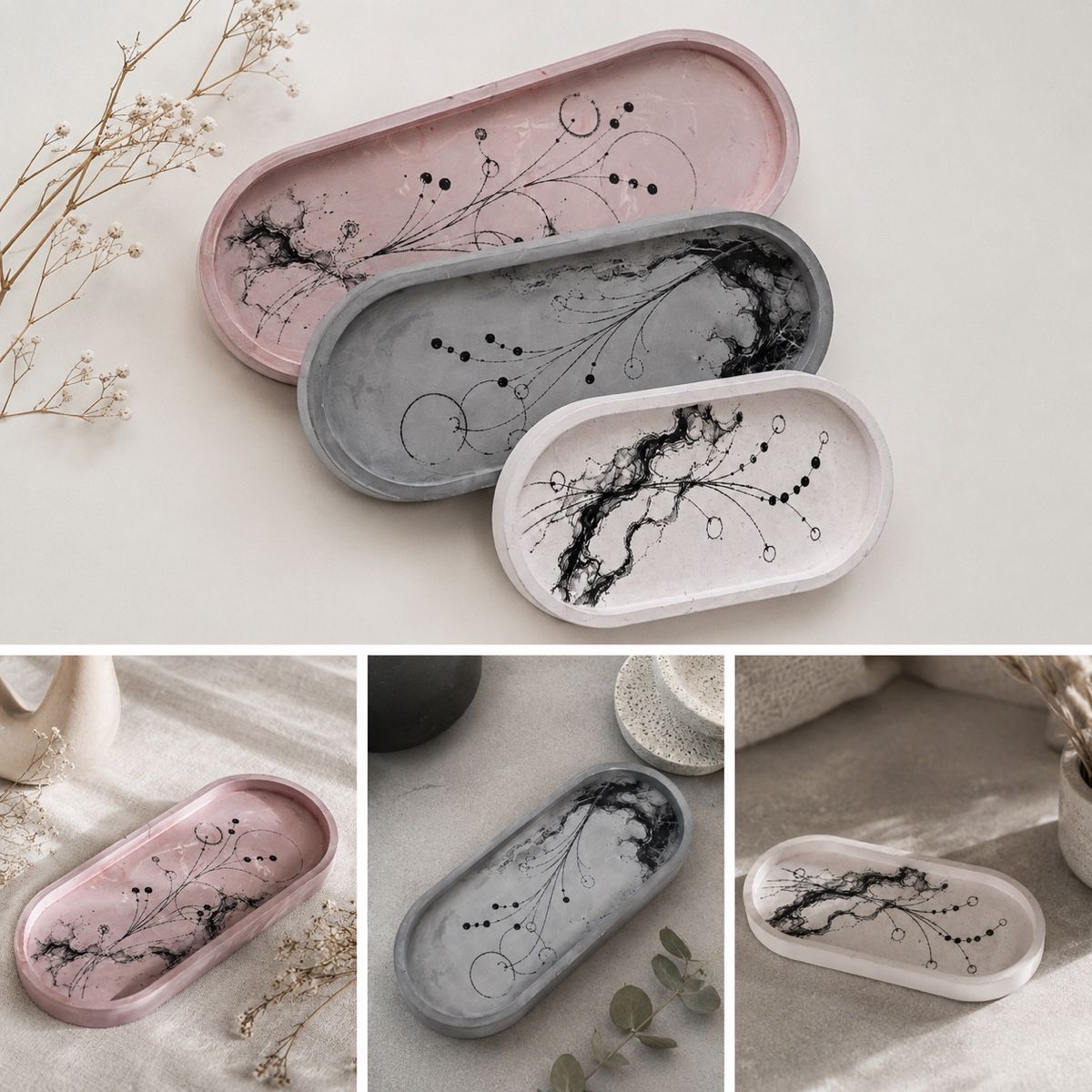 Piatti di portata: Elegante Dekotabletts | Soft Luxury | Handmade – Nuovo (secondo la descrizione) da Buchs SG venduto da ViccaArt