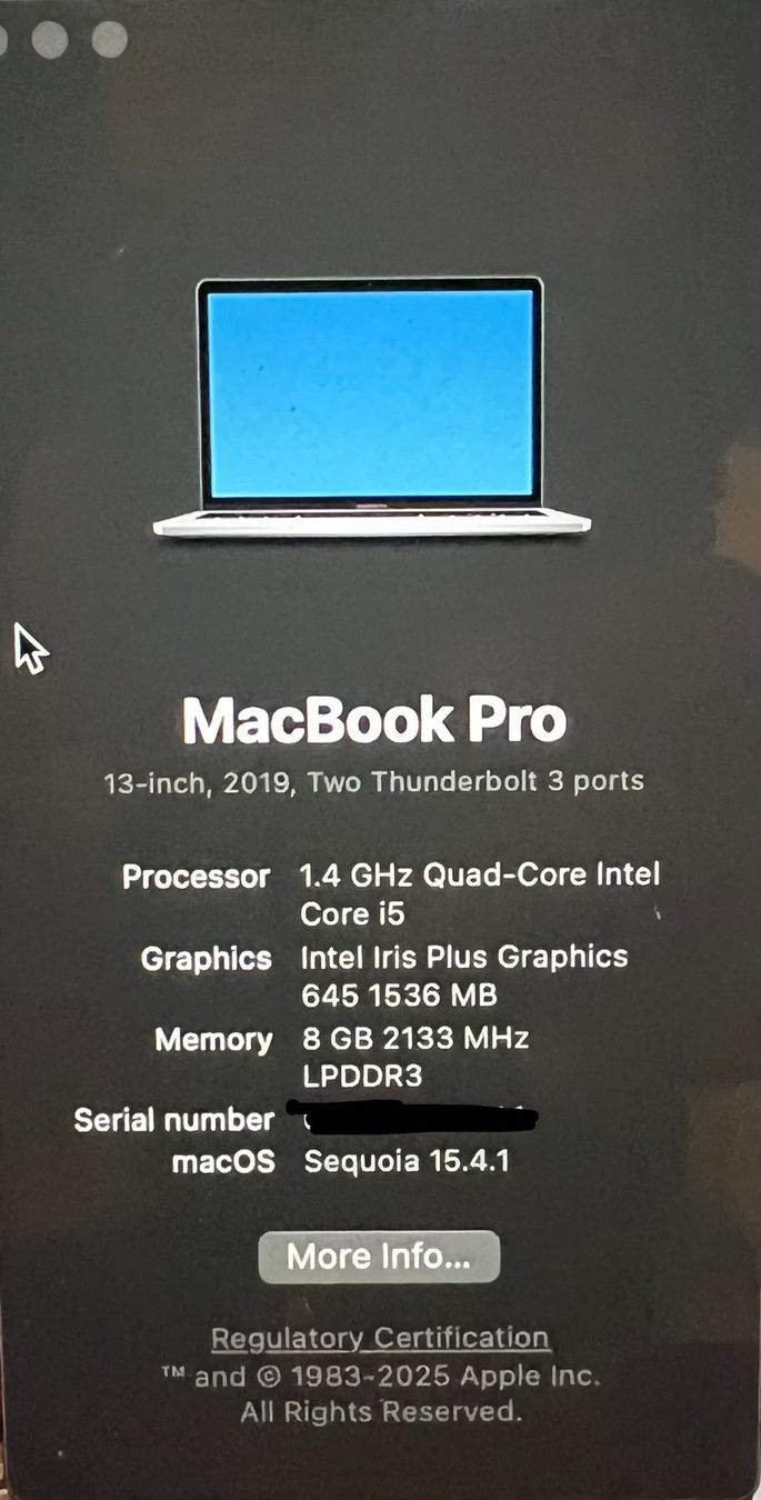 Apple Notebook: Apple Macbook Pro 13" (2019) – Usato da Villars-sur-Glâne venduto da ade_cj9m 4
