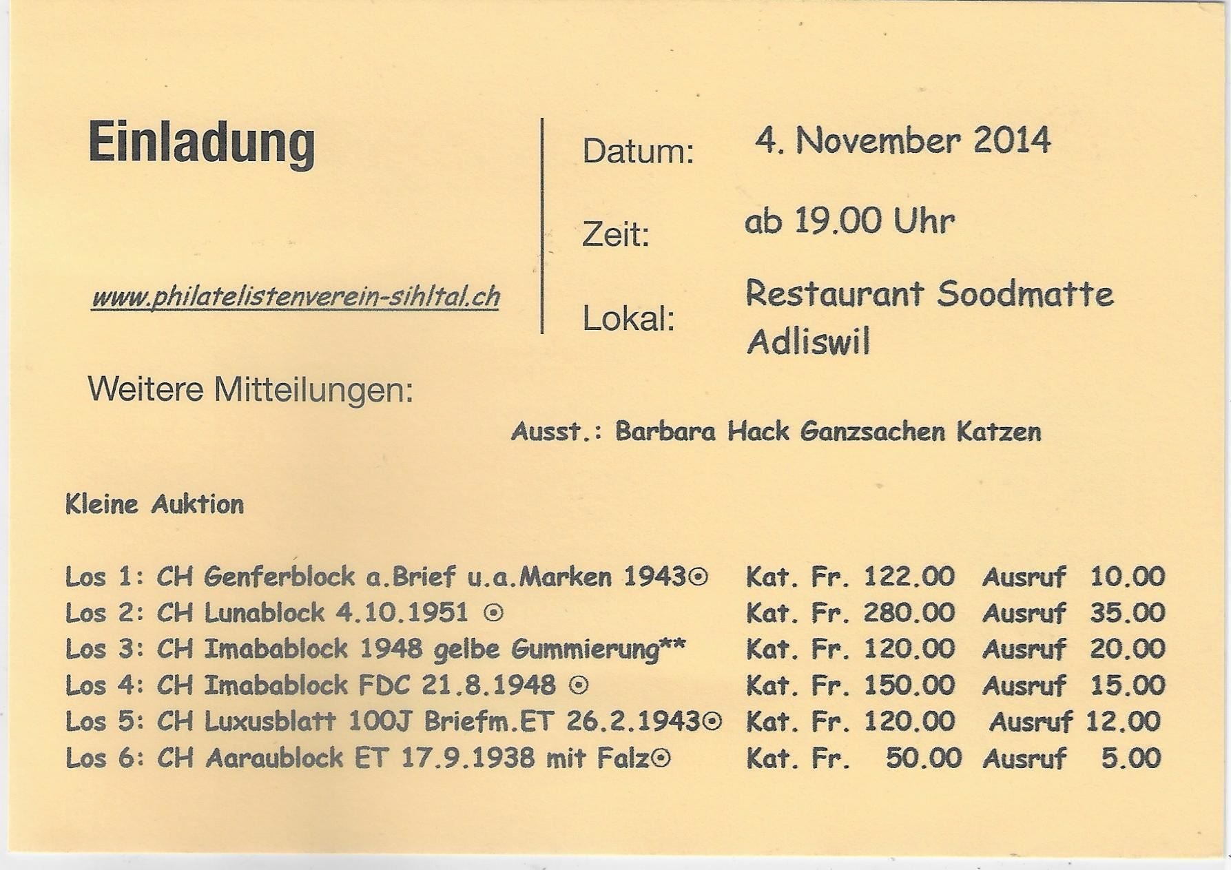 Tutti i francobolli: Werbestempel Blumenstein 11.10.2014 – Usato da Ettingen venduto da Kartenplanet 1
