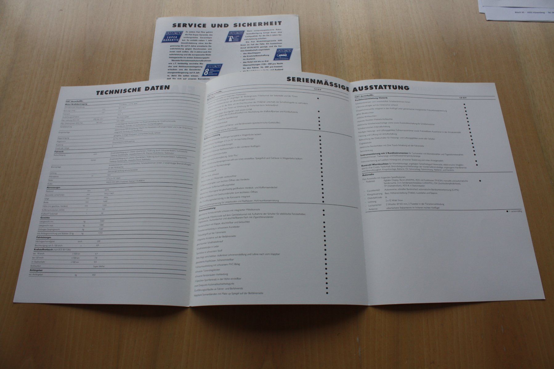 Fiat Documenti: Fiat Barchetta Prospekt 5/1996 – Usato da Wikon venduto da erwin400 4