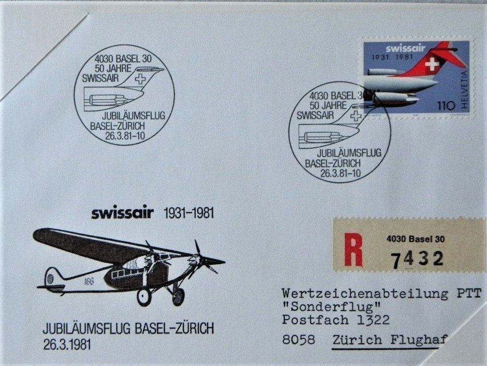 Alle Briefmarken: (133) Pro Aero Jubiläumsflug 1931 - 1981 – Gebraucht aus Schwarzhäusern von Inot3 2