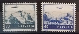 3910A) F43, 44, Flugpostmarke Farbänderung postfrisch Kt. 95