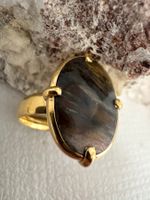 Design-Ring Versteinertes - Holz