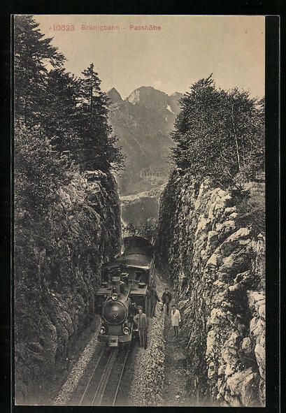 Cartoline postali: AK Brünigbahn, Passhöhe, Bergbahn – Usato da Berlin venduto da bartko-reher
