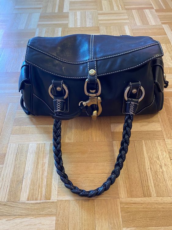 Sac à Main Grand Format Francesco Biasia En Cuir Ton Or - Occasion, Style Duffel