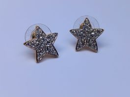 Neuwertige Ohrringe von Swarovski als Stern mit Glaskristal