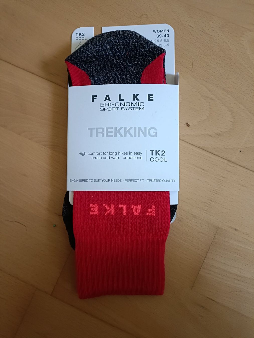 Falke Calze: Falke Wandersocken TK2 Cool rot Grösse 39-40 – Nuovo e nell'imballaggio originale da Bern venduto da carlota_dino