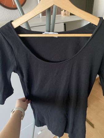 Schwarzes Rippshirt Gr. S/M von Samsøe & Samsøe 