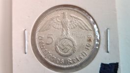 5 Reichsmark Paul von Hindenburg 1938, (2WA4)