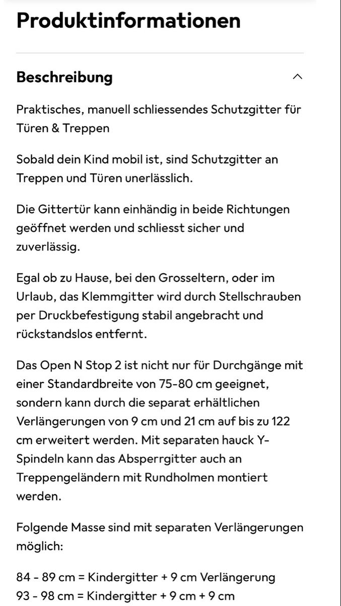 Tutto per la sicurezza: Hauck Türschutzgitter – Usato da Leutwil venduto da Roland2052 6