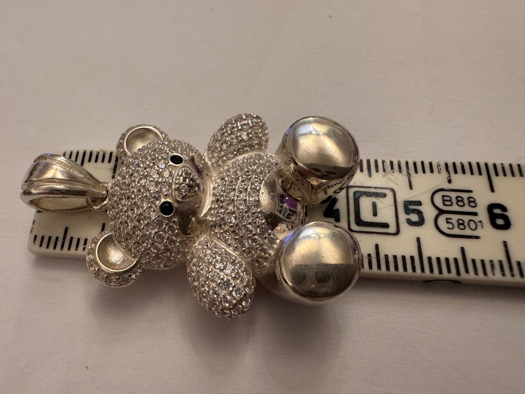 Anhänger: 925 Sterling Silver Teddy Bear Cubic Zirconia 3D – Neu und originalverpackt aus Bern von Javero 4
