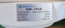 Aussenfilter Aquaristikwelt24 HW-703A - Top Zustand!