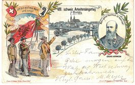 Lithokarte 8. Schweiz. Arbeitsängertag Basel 1904