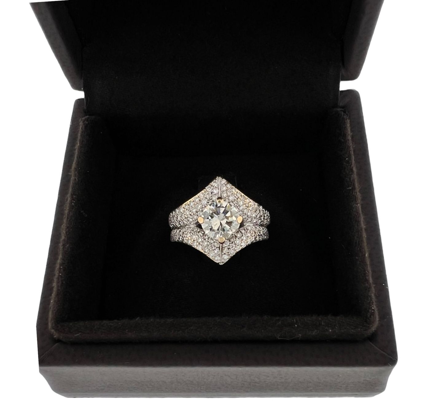 Ringe: Design full paved ca.180 diamonds & central ca. 1kt diamond – Gebraucht aus Morges von 24time 4