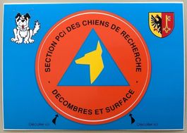 Carte postale Protection civile Genève - chiens recherche