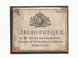 Ex-libris héraldique CHAMPCOUR, André de (1770-1823)