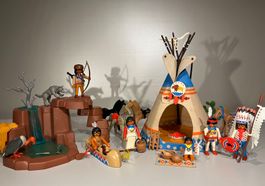 Playmobil Western, Indianer Sippe mit Tipi mit viel Zubehör