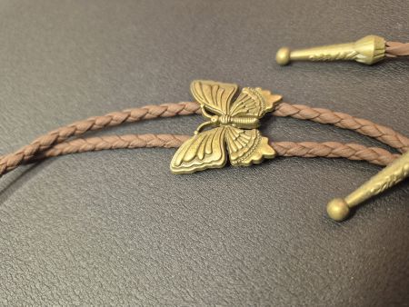 32) Bolo-Tie Westernkrawatte Schmetterling Bronze