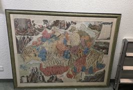 Antike ? Grosse Landkarte der Schweiz, gerahmt, Rarität ?