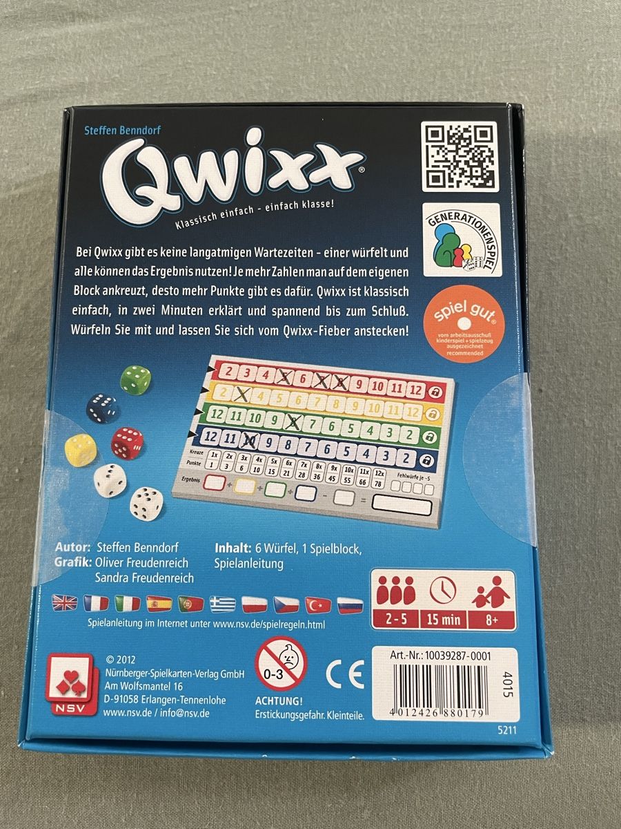 Giochi: Würfelspiel Qwixx – Nuovo (secondo la descrizione) da St. Margrethen SG venduto da ale_vw2d 1