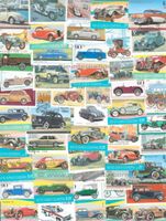 50 verschiedene Sondermarken Autos auf Motiv Briefmarken