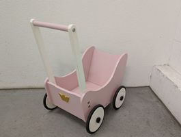 Puppenwagen Lauflernwagen Prinzessin rosa Holz Pinolino