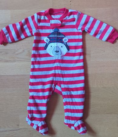 Winterlicher Baby Schlafanzug mit Bär, Grösse 68, 