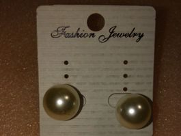 ohrringe modeschmuck,,mit künstlich perlen,,weiss