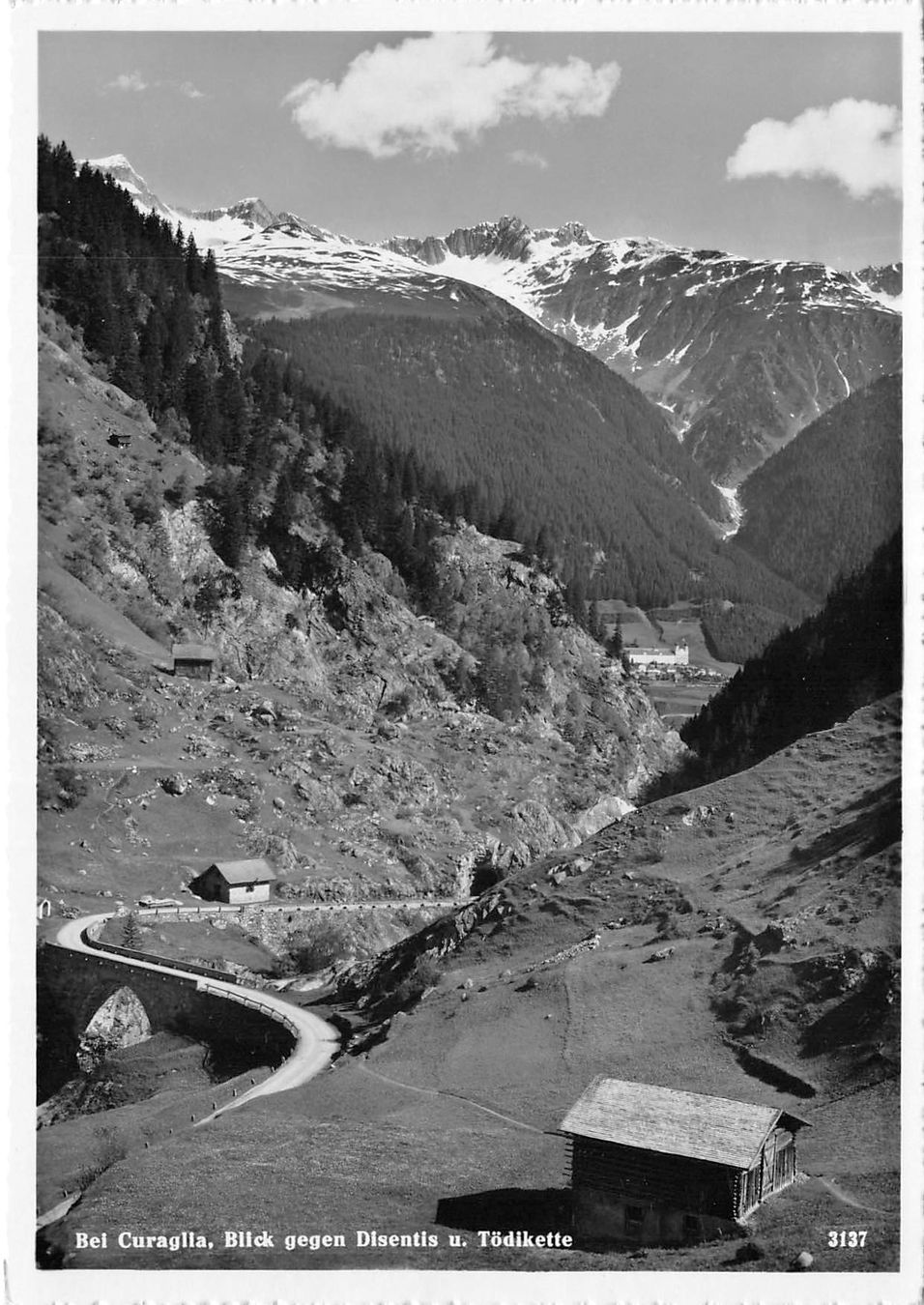 Cartoline postali: Curaglia, Blick gegen Disentis – Usato da Ottikon b.Kemptth. venduto da Neptun1974