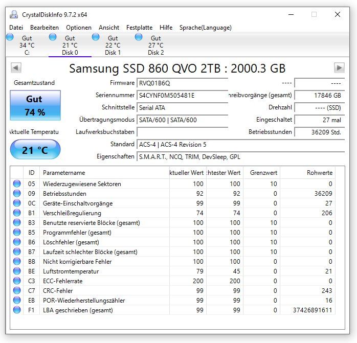Samsung Dischi rigidi: Samsung 860 QVO 2.0 TB SSD – Usato da Meilen venduto da speedliq 1