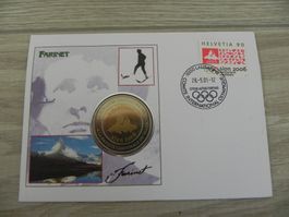 Münzbrief Wallis 1 Farinet 1999 Olympia Sion 2006  10 Francs