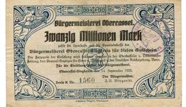 Obercassel 20 Mil.Mark Serie K+Stempel 14.09.1923 SS+-SS++