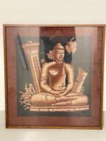 Buddha oder Hindu Bild Signiert Sri Lanka