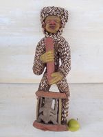 Bamileke Figur Kamerun Afrika Holz Schnitzerei Antik