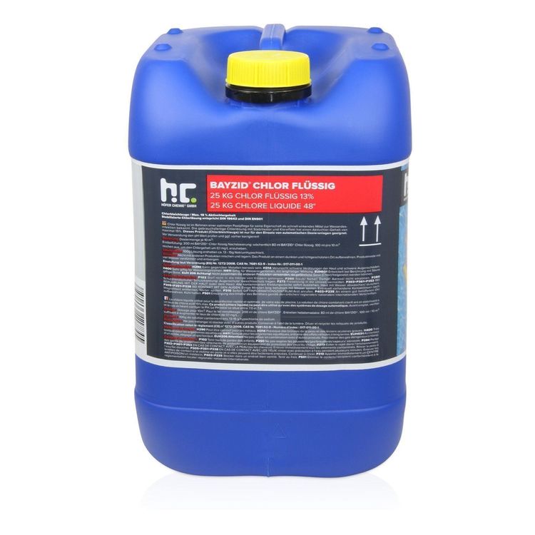 HERRLAN Poolpflege Chlor Flüssig,  5 Liter, UNSTABILISIERT Mit 13 Aktivchlorgehalt S0h8p0vs