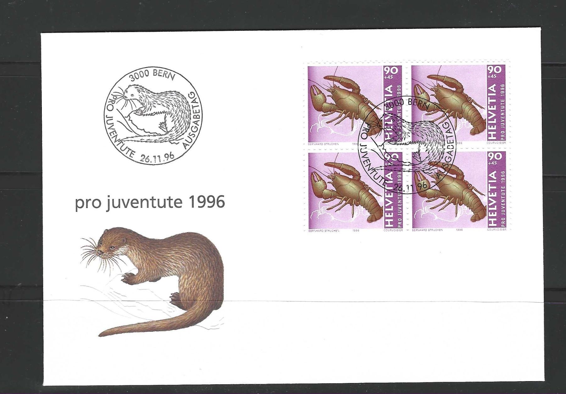 Tutti i francobolli: FDC Pro Juventute  Viererblock 1996 – Usato da Koblenz venduto da Markenhimmel