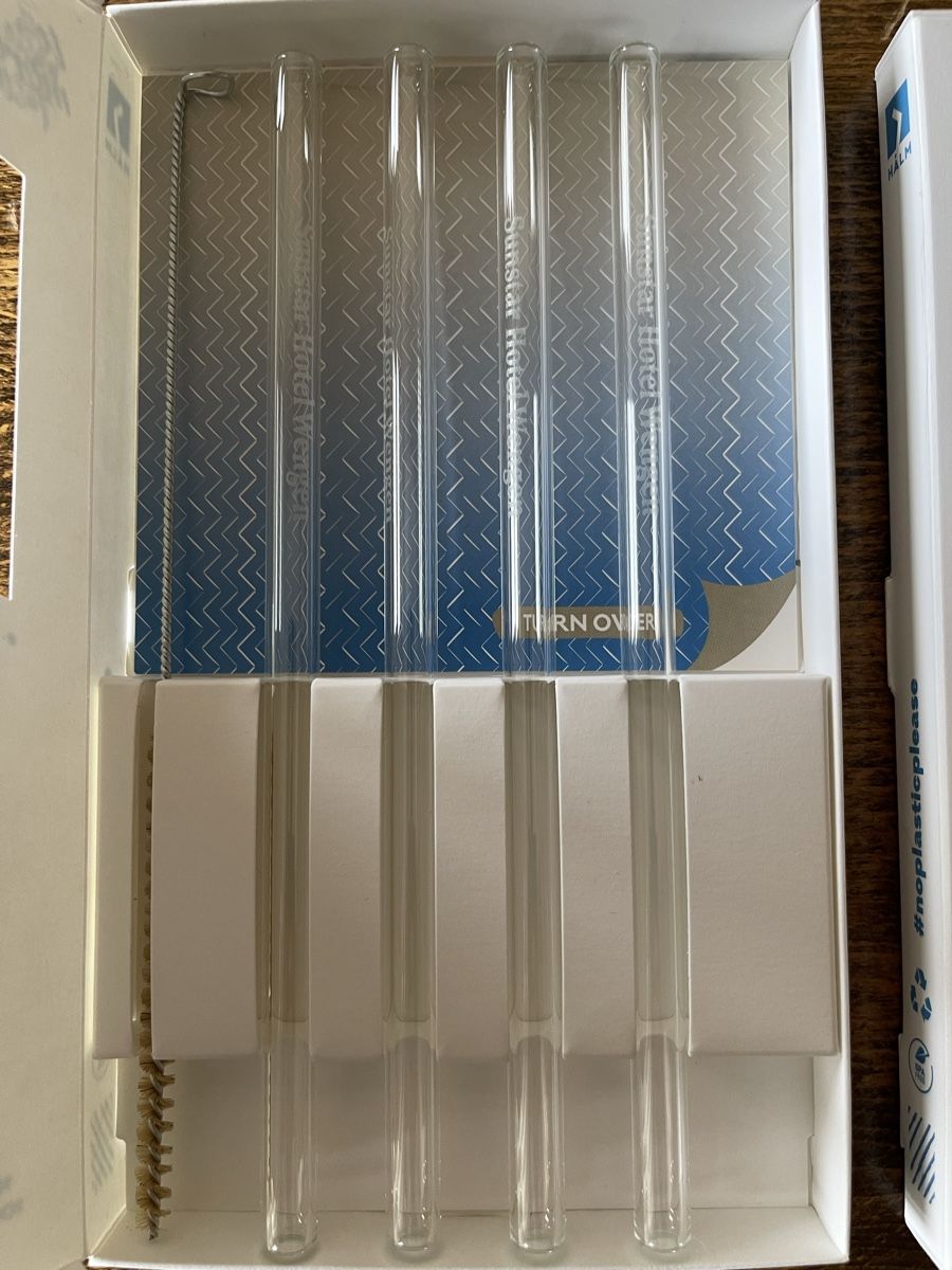 Bicchieri: 8 x Glass Trinkhalm mit Bürste – Nuovo (secondo la descrizione) da Wengen venduto da rotstock1696 1
