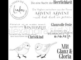 Silikonstempel Nr.757, Weihnachten, Vögel, Texte