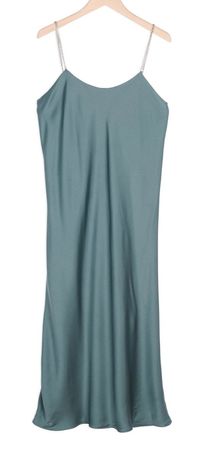 Ba&sh Trägerkleid CANEL mit Strasskette Gr. 0 / XS Seegrün