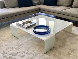 Original FIAM Couchtisch aus extralight gebogenem Glas